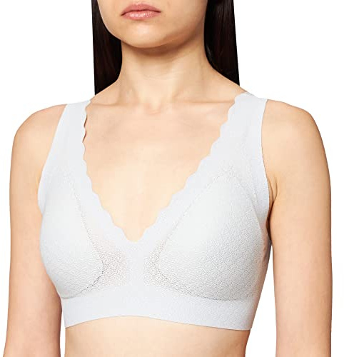 Sloggi Women's ZERO Feel Lace Bralette Bra, Platino, L