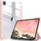 FINTIE Hybrid Hülle für iPad Pro 12.9 2022 (6. Generation)/ iPad Pro 12.9 2021/2020/2018 mit Stifthalter - Stoßfeste Schutzhülle mit transparenter Hartschale auf der Rückseite, Roségold