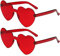BOFUNX 2 Paar Herz Brille Rot Herzförmige Brillen Lustige Rot Partybrille für Valentinstag JGA Hochzeit Karneval Fasching Kostüm Mottoparty