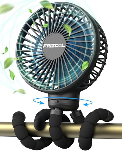 Ventilador de cochecito mejorado 2022 – Ventilador integrado con pilas de 10000 mAh – Ventilador portátil personal recargable – Se puede utilizar durante 55 horas – Ventilador para bebé, ventilador