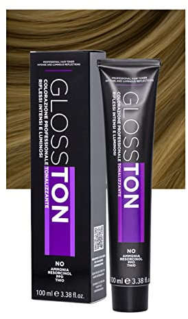 Glosston, Coloración Profesional Tonalizante Efecto Iluminador, Tinte 0.3 Rubio Dorado, Apto para Cabello Natural y Teñido, Con Aceite de Argán, Sin Amoníaco, 100ml