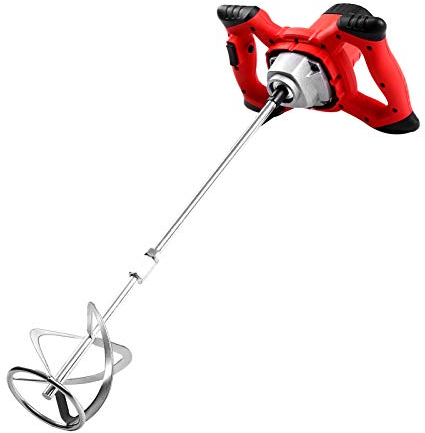 Mezclador de cemento eléctrico de 2100 W, mezclador de hormigón de mano de regulación de 6 velocidades de alta resistencia para morteros, pintura, lechada de barro