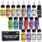 HOMY ARTY Airbrush Paint - 16 Colors with 2 Thinner, Water-Based Airbrush Paint Set, Ready to Spray Acrylic Air Brush Paints for Metal, Plastic Models, Canvas, Wood, 20ml/Bottle