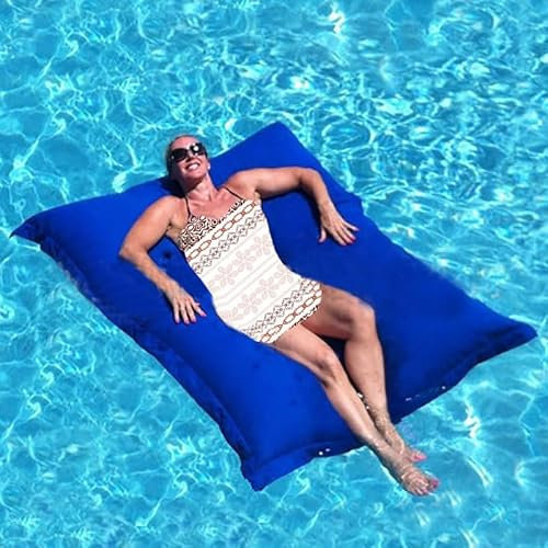 Géant Pouf Extérieur Piscine Canapé Flottant Fauteuil Haricots Salon - 140cm x 180cm, Bleu Royal