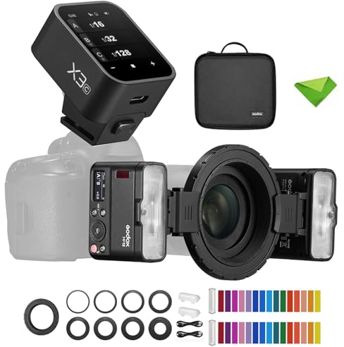 Godox MF12 MF12-K2 Macro Flash with X3-C Flash Trigger for Canon, Off-Camera TTL Flash Speedlite 12W, 2.4G Wireless Control,TTL/M Mode,Built-in 3.7V/6.29W Lithium Battery, Flash for Canon Cameras