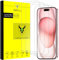 Pellicola protettiva in vetro temperato per iPhone 15 da 6,1, ultra HD, 3D touch, compatibile con custodie, confezione da 4