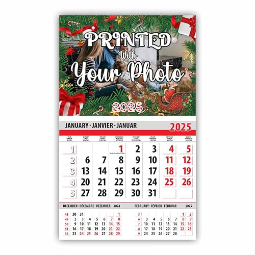 lepni.me Personalisierter Weihnachts Wandkalender 2026 1 Monat zum Anzeigen | Gestalten Sie Ihre eigenen Fotos Logos und Texte | Individuelle Kalender als Geschenk für Feiertage mit Familie