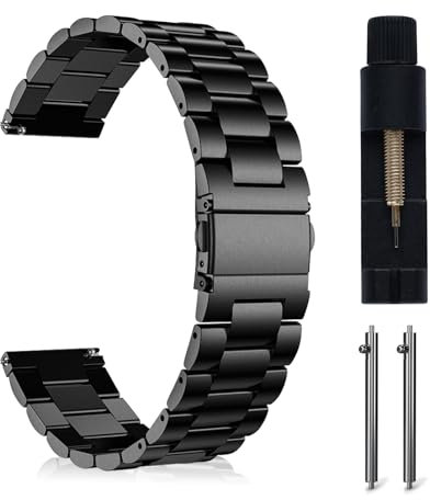 MaEiol Cinturino in metallo 22 mm per Xiaomi Watch S4 / Redmi Watch 5 Active/Lite, cinturino di ricambio in acciaio inossidabile per Watch 2 Sport - Nero