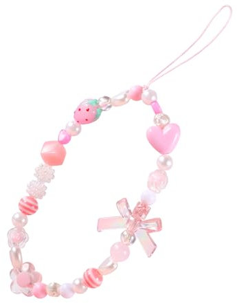 AOZUO Pendentif de téléphone portable - Pendentif pour téléphone portable - Chaîne de téléphone portable - Chaîne de téléphone portable - Cordon court - Breloque Kawaii - Dragonne courte pour femme