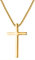 day.berlin Herren Kreuzkette in Gold 18k vergoldet, Halskette 60cm lang mit Kreuz Anhänger groß (42x25mm) stabile Venezianer Kette aus 316L Edelstahl, nickelfrei und wasserfest