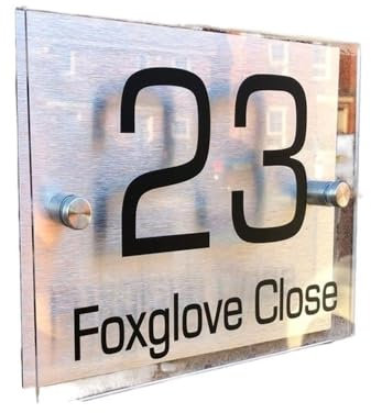Números de calle de las casas, Placas de acrílico transparentes izadas for letreros de casas, placas de números for puertas con panel de plástico compuesto de aluminio, números for puertas de entrada(