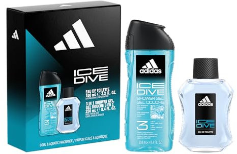 adidas, Cofanetto Regalo Ice Dive con Eau de Toilette 100 ml e Docciaschiuma 250ml