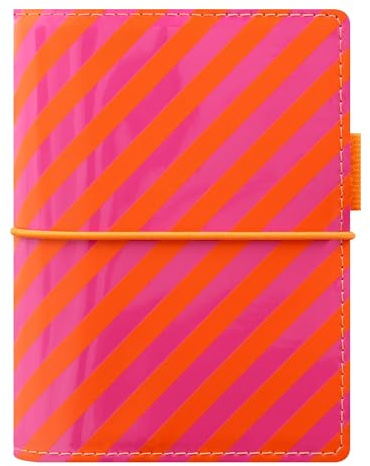 Filofax Domino Patent Pocket Organizer, Orange/Pink