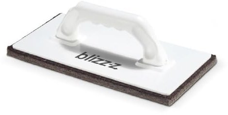 blizz-z Reibebrett mit Filzbelag Maße: L: 280 mm x B: 140 mm - 1 Stück | Stärke: 12 mm - mit ergonomisch geformtem Griff - Putzbrett - Glättebrett - für Putz und Feinputz - Made in Germany