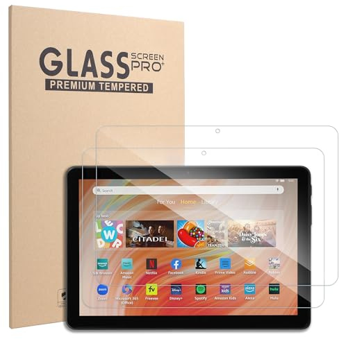 Xahpower Schutzfolie für Fire HD 10 Kids Pro 2023/10 Kids/Fire HD 10 Tablet 13./11. Generation (2023/2021 Release), 9H Härte, HD-Klar, Panzer Schutz Glas Displayschutz Folie - 2 Stück