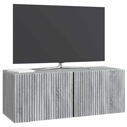 vidaXL Wandmontierter TV-Schrank Graues Sonoma 78,5 x 31 x 30 cm, Wohnzimmer, Moderne Entertainment-Wand, rechteckige TV-Konsole, stylischer Stauraum, hängender Schrank