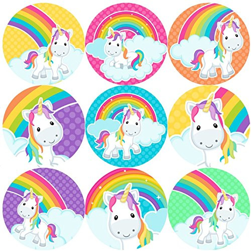 144 Rainbow Unicorns 30 mm Reward Stickers for School Teachers, Parents, Nursery