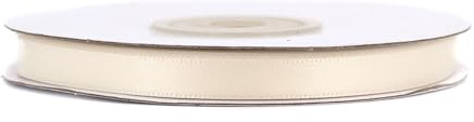 Doppelseitiges Satinband 6mm x 20m Rolle - FARBAUSWAHL in 6/10/25/38mm - farbecht & waschbar - Schleifenband für Hochzeit - Geschenkband zum Verpacken Dekorieren Basteln - Ivory/Elfenbein 810