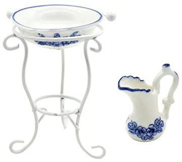 Sharplace Wassertopf Waschbecken Rack Puppenmöbel Set für 1:12 Puppenhaus Puppenstube Badezimmer Dekoration