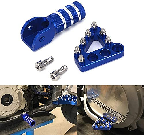 Motorrad Schalthebel und Bremshebel Schrittspitze Kit,Hinten Bremspedal Schalthebelpedal für 125-530cc SX EXC XCF XC XCW SXF SMR 690SMCR 690ENDURO SUPERMOTOR-Blau