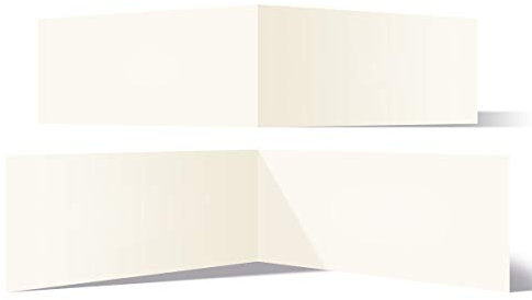 150 Blanko Klappkarten quer DIN Lang 210 x 99 mm Naturpapier 300 g/qm Set Papier wählbar