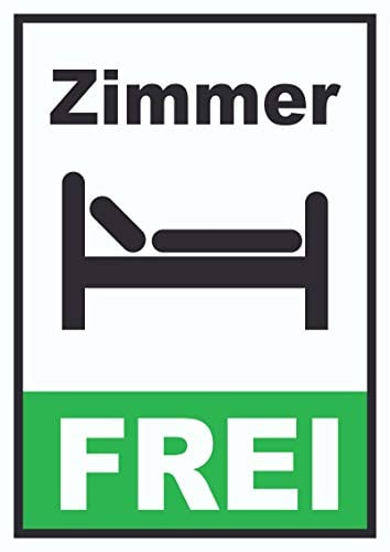 HB-Druck Zimmer frei Hochkant Schild A4 (210x297mm)