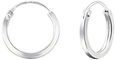 Monkimau Damen Ohrringe Creolen aus 925 Sterling Silver echt Silber mit Durchmesser 12mm