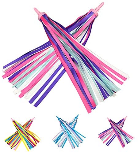 PLATT Lenkerfransen Streamer Bändchen für Kinderfahrrad,Kinder Roller Lenker Streamer Fahrrad Griffe Ribbon, 2er Pack (Violett)