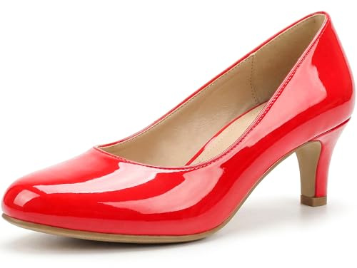 Womens Ladies Low Kitten Heels for Office, Work, Night Out and Party Court Shoes Evening Girls Comfortable Shoes Pumps with Synthetic Sole for Evening Dresses for Women UK