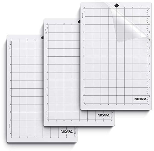 Nicapa Schneidematte für Silhouette Portrait 2 [Standardgrip, 20,3 x 30,5 cm, 3 STK ],Ersatz Schneidematte für Silhouette Cameo,Klebbar rutschfest Flexibel