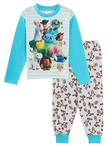 Disney Toy Story 4 Pyjama unisexe pour enfant Motif fourchette Buzz Woody, blanc, 4-5 Years