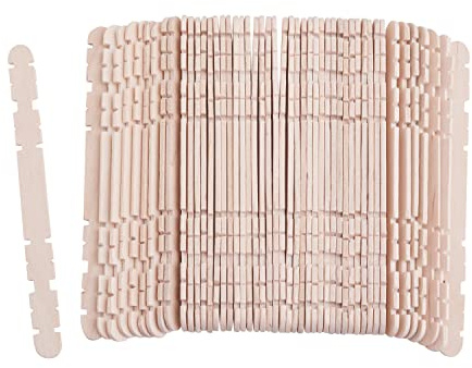VBS Holzspatel mit Kerben 50 Stück 11,5x0,9cm Natur