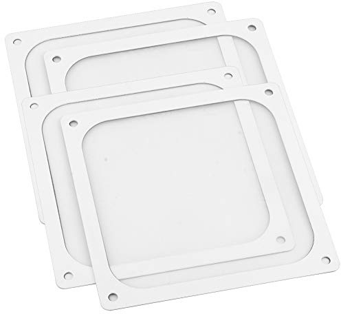 S SIENOC 4 x 120 mm magnetiskt näthölje, kylare, dammsäkert dammfilter, grilllock för PC dator (4 x 120 mm, vit)