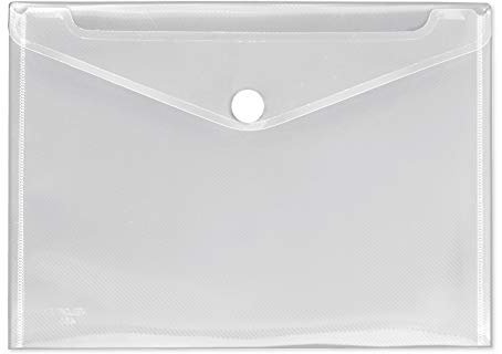 TimeTEX Dokumentenmappen Kristall A4-5 Stück - Klappe mit Klettpunkt fest verschließbar - aus stabiler transparenter PP-Folie - 10656