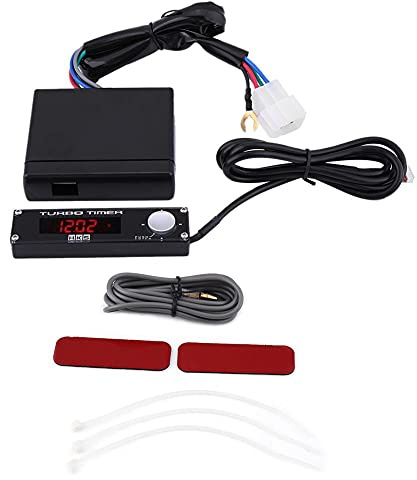 Qiilu Dispositivo Temporizador Turbo, Motor Universal LED automático Dispositivo Temporizador Turbo Retardador de Tiempo de estacionamiento LED Digital 41001-AK009 (luz roja)