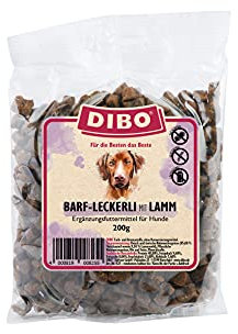 Dibo Barf Leckerli, 200g Pferd, Wild, Strauß, Lamm, Ente Hundesnack klein und praktisch Trainings Hundeleckerlies zuckerfrei, gesund und lecker (Lamm)
