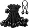 KissDate 35Pcs Ball Bungee Cords,Elastic Bungee Cord Tarp Bungee Cords with Balls 4 inch Tarpaulin Ties Down Elastic Rope Tent Banners Gazebo Canopy Bungees Cords
