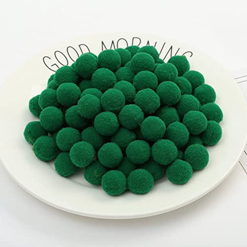100 Stück Pompons, flauschig, sortiert, für Bastelarbeiten, Dekorationen, 3 cm, Grün