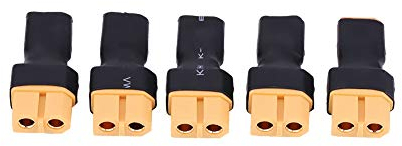 Ohne Kabel XT30 auf XT60 Stecker Buchse Stecker Adapter,5 Pcs RC Drone Adapter Stecker, Batterie Konverter Stecker, Wireless Connector für FPV Drone RC Batterieladegerät ESC(XT30 Male to XT60 Fem