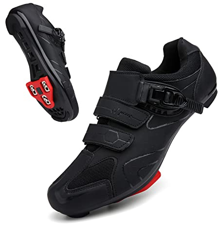 Vicogn Fahrradschuhe für Herren und Damen, kompatibel mit Peloton-Indoor-Fahrradpedalen, Clip-in-Rennradschuhe, vorinstalliert mit Look Delta Stollen