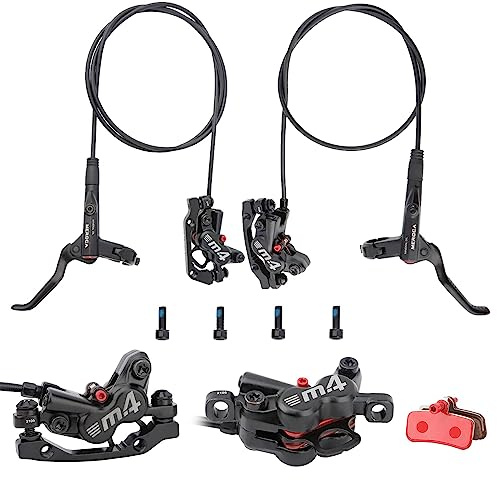 MEROCA M4 Hydraulische Scheibenbremsen für Mountainbike, 4 Kolben, vorne 800 mm und hinten, 1400 mm, mit PM-Adapter für 160 mm Rotor