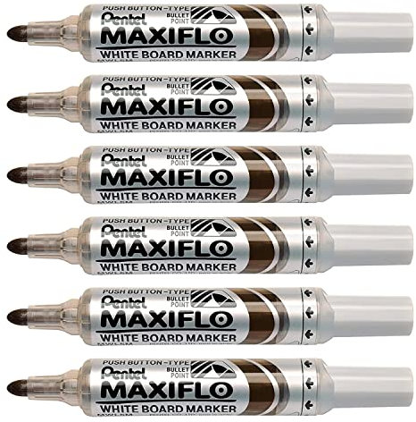 PENTEL Whiteboard-Marker MAXIFLO MWL5M, Braun, 6 Stück