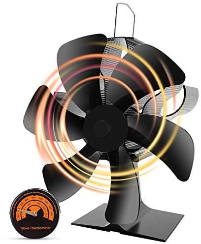 Kaminventilator mit 6 Blättern Ofenventilator Lüfter,Öfen ohne Strom für Kamin Kaminöfen, kamin ventilator für Holzöfen