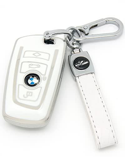 HAOYOUMEI Geeignet für BMW-Schlüssel. Fortschrittliches weiches TPU-Schlüsselgehäuse ist kompatibel mit 1 x 1, X3, 2, X4, 4, X5, 5, X6, M5, M6, 6, 7, F20, 3, GT3, GT5, 360-Grad-Vollschutzschlüssel
