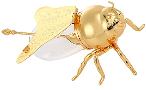 Hemoton Bee Shaped Honey Jar, Honey Pot with Spoon, Crystal Honey Holder Container for Desserts, Tea, Syrups, Condiments, Oil, Kitchen Decor