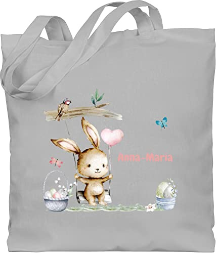 Geschenk mit Namen personalisiert by Shirtracer - Baumwolltasche - Ostergeschenke Ostern - Hase Süß Kinder personalisiert I Osterhase