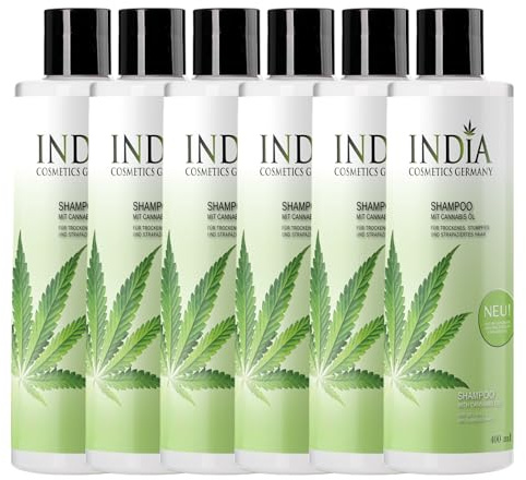 Shampoo 6-Pack mit Hanfsamen Vital-Öl. Premiumqualität mit 6x 400ml XXL Größe.