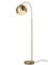 KHG Bogenleuchte in Gold-Optik Finish aus Metall mit schwenkbarem Lampenschirm, E27 Fassung ohne Leuchtmittel, Bogenlampe mit praktischem Fußschalter und stabilem Standfuß, 1-flammige Standlampe