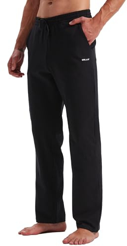 WILLIT Jogginghose Herren Baumwolle Trainingshose Sporthose Lang Freizeithose Fitness Yogahose Sweathose Lounge Pants Loose Männer mit Taschen