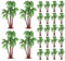 Gyufise 16 Stück Kunststoff grüne Palme Kokosnüsse Cupcake Topper Miniatur Palme Figuren Kuchen Topper Dekorationen für Mikroaquarium Garten Pflanze Landschaft Geburtstag Party Supplies